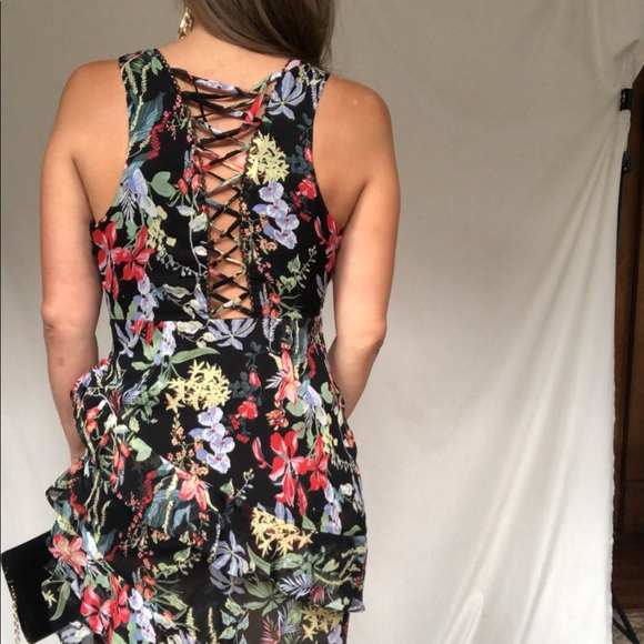 Floral Tiered Ruffle High-Low Dress - Picture 10 of 11
